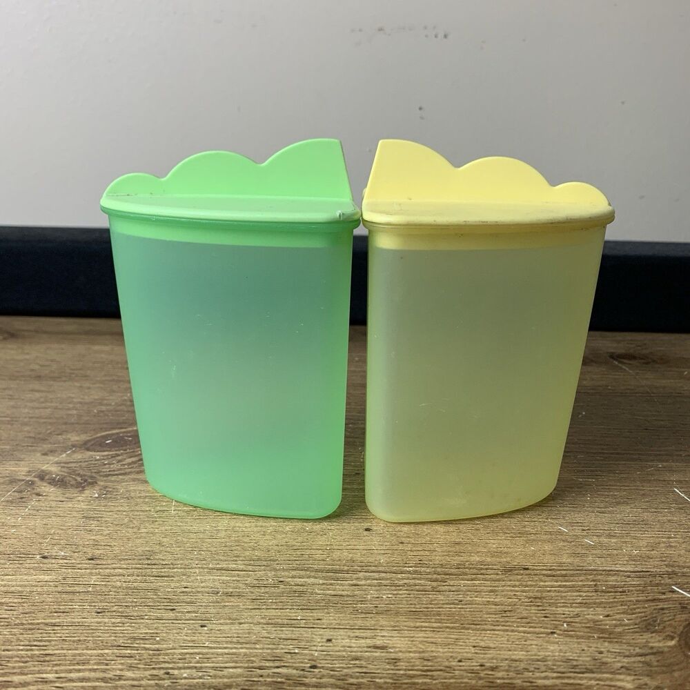 Tupperware Impressions Condiment Set - 3404A-2 Yellow & Green